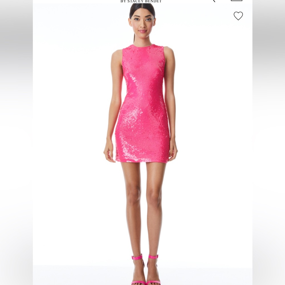 Alice + Olivia Vibrant Pink Sequin Mini Dress
